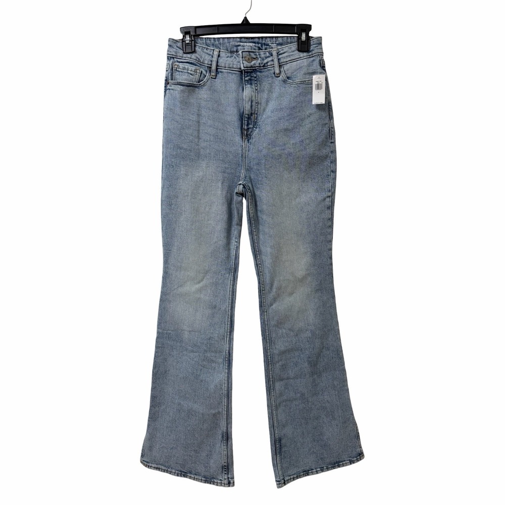 Old Navy Womens High Rise Flare Jeans Size 4 Light Wash Boho Hippie Festival NEW